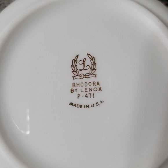 Lenox Rhodora Fine China Set 7 Bread Plates P471 Pink Rose Gold Leaf 6.5 in - Picture 7 of 8